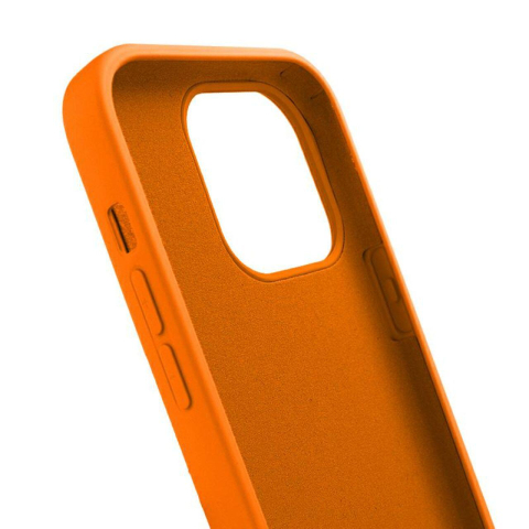 Lemontti Husa Silicon cu Snur iPhone 13 Pro Portocaliu (protectie 360°, material fin, captusit cu microfibra) [1]