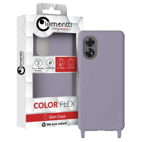 Lemontti Husa Silicon cu Snur Oppo Reno 8T Mov (protectie 360°, material fin, captusit cu microfibra) [2]
