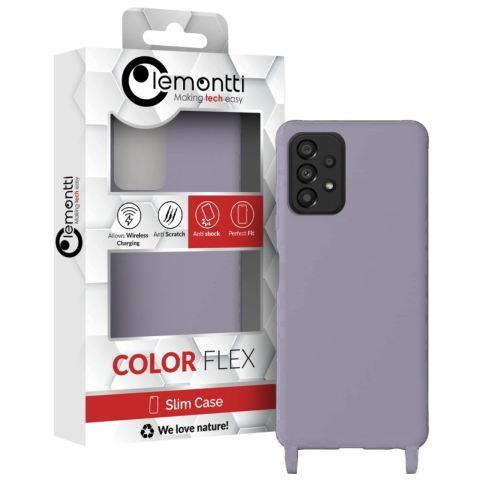 Lemontti Husa Silicon cu Snur Samsung Galaxy A33 5G Mov (protectie 360°, material fin, captusit cu microfibra) [2]