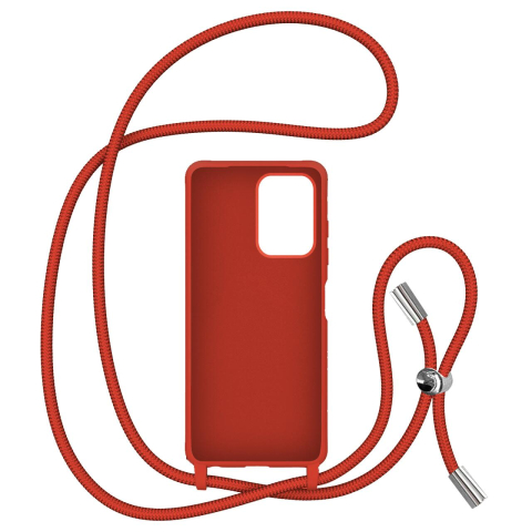 Lemontti Husa Silicon cu Snur Samsung Galaxy A33 5G Rosu (protectie 360°, material fin, captusit cu microfibra) [1]