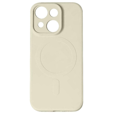 Laptop, Tablete & Telefoane - Lemontti Husa Silicon iPhone 15 Plus MagSafe Crem