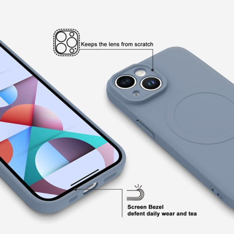 Lemontti Husa Silicon iPhone 15 Plus MagSafe Gri [1]