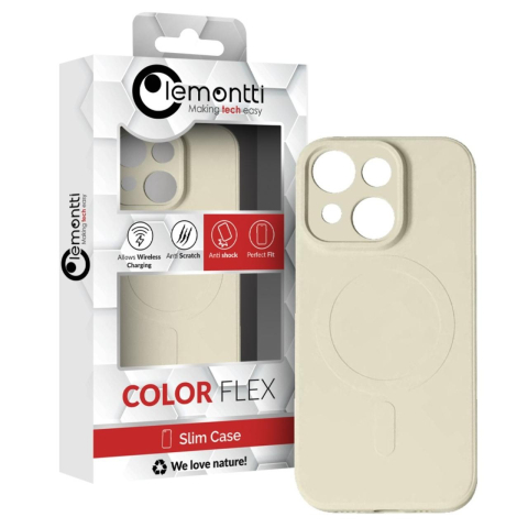 Lemontti Husa Silicon iPhone 15 Pro Max MagSafe Crem [1]