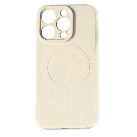 Laptop, Tablete & Telefoane - Lemontti Husa Silicon iPhone 15 Pro Max MagSafe Crem