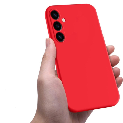 Lemontti Husa Silicon Soft Slim Samsung Galaxy A05s Rosu (material mat si fin, captusit cu microfibra) [2]