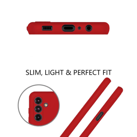 Lemontti Husa Silicon Soft Slim Samsung Galaxy A14 5G Rosu (material mat si fin, captusit cu microfibra) [4]