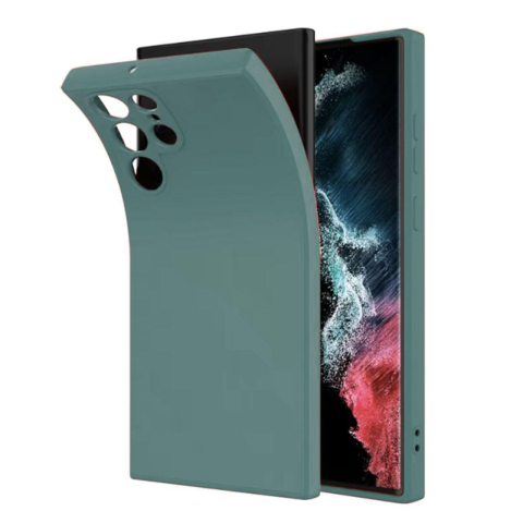Lemontti Husa Silicon Soft Slim Samsung Galaxy S23 Ultra, material mat si fin, captusit cu microfibra, Verde [1]
