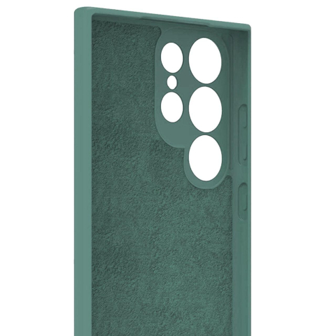 Laptop, Tablete & Telefoane - Lemontti Husa Silicon Soft Slim Samsung Galaxy S23 Ultra, material mat si fin, captusit cu microfibra, Verde
