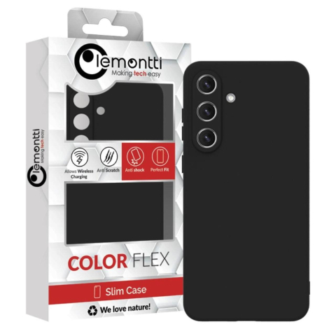 Lemontti Husa Silicon Soft Slim Samsung Galaxy S25 FE Negru (material mat si fin, captusit cu microfibra) [4]