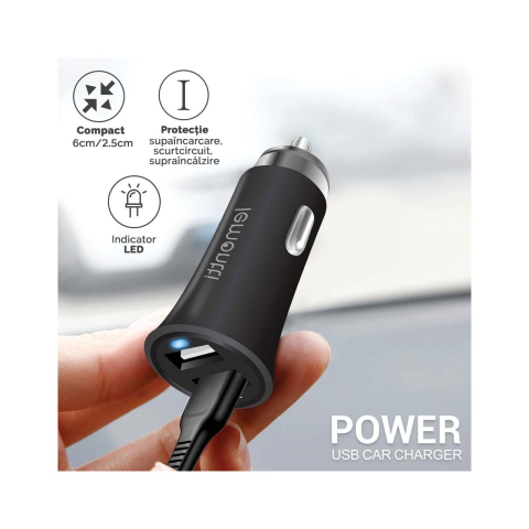 Lemontti Incarcator Auto 3.4A 2 porturi USB-A Negru [2]