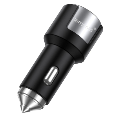 Lemontti Incarcator Auto Fast Charge 1 x port PD Type-C 20W + 1 x port USB-A QC 3.0 18W cu cablu Type-C la Type-C 20W, 1m, Negru/Argintiu [4]