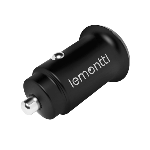 Lemontti Incarcator Auto Fast Charge 30W 5A 2 porturi PD Type C + USB-A QC 3.0,  Negru [2]