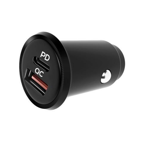 Lemontti Incarcator Auto Fast Charge 30W 5A 2 porturi PD Type C + USB-A QC 3.0,  Negru [4]