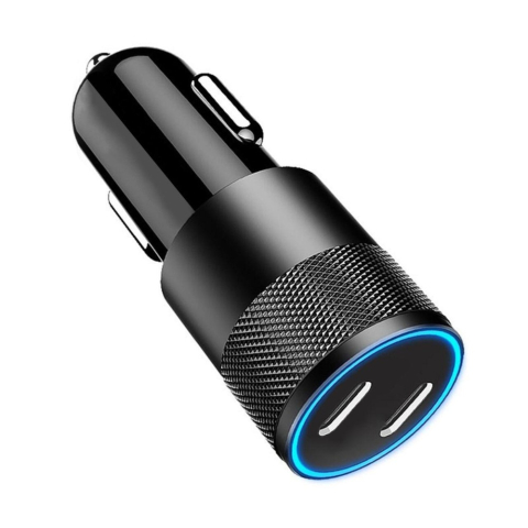 Lemontti Incarcator Auto Super Fast Charge 60W 2 porturi PD Type-C x 30W Negru [4]