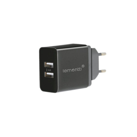 Lemontti Incarcator Retea 2.4A 2 porturi USB-A Negru [5]