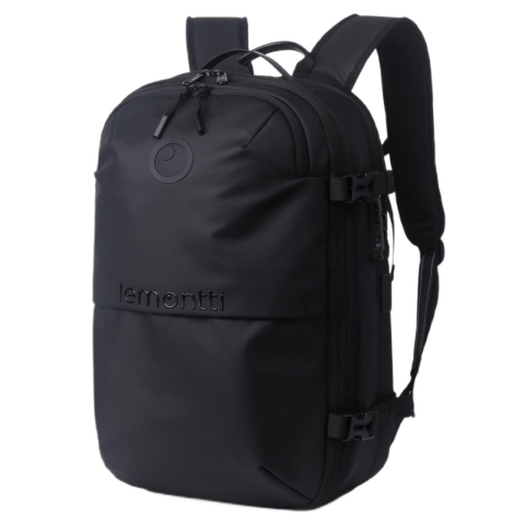 Lemontti Rucsac Smart Premium cu Vacuum si pompa vid 5 capete inclusa, 30-60L pentru cabina avion, impermeabil, doua mufe incarcare USB: USB-A si Type-C, extensie suplimentara, sistem antifurt, Negru [1]