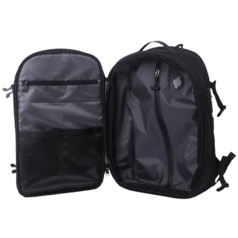 Lemontti Rucsac Smart Premium cu Vacuum si pompa vid 5 capete inclusa, 30-60L pentru cabina avion, impermeabil, doua mufe incarcare USB: USB-A si Type-C, extensie suplimentara, sistem antifurt, Negru [8]