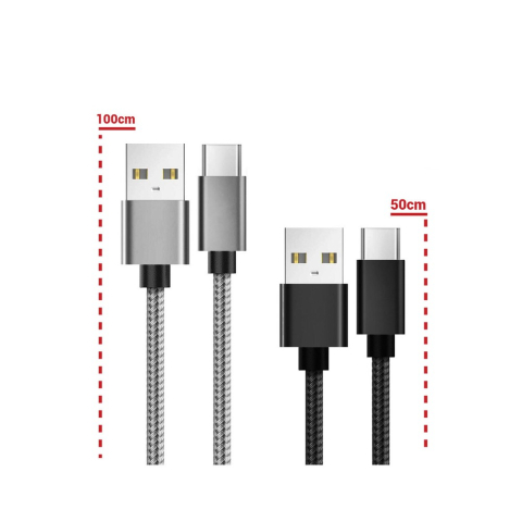 Lemontti Set Cabluri Bending Aluminum USB-A la Type-C 0.5m + 1m [2]