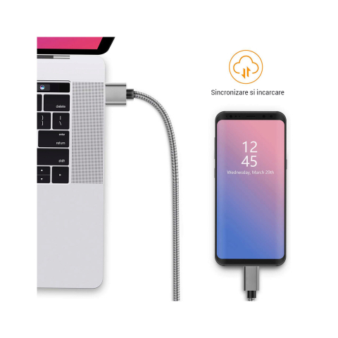 Lemontti Set Cabluri Bending Aluminum USB-A la Type-C 0.5m + 1m [11]