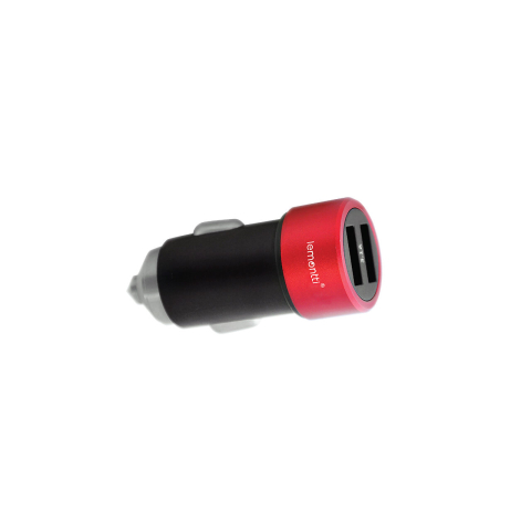 Lemontti Set Incarcator Auto 3.1A 2 porturi USB-A si cablu MicroUSB 1m Negru / Rosu [2]