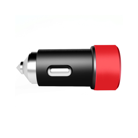 Lemontti Set Incarcator Auto 3.1A 2 porturi USB-A si cablu Type-C 1m Negru / Rosu [8]