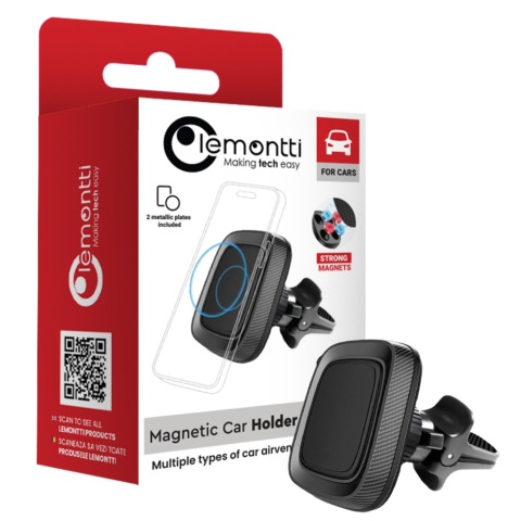 Lemontti Suport Auto Magnetic 360 Flex, prindere la sistemul de ventilatie, Negru [9]