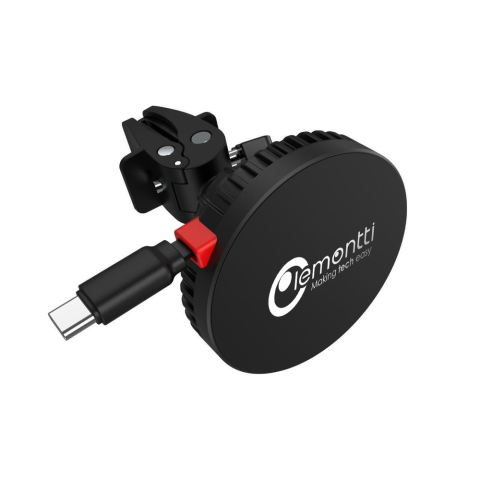 Lemontti Suport Auto MagSafe Magnetic cu Incarcare wireless si cablu retractabil Type-C 1m, prindere ventilatie, Negru [6]