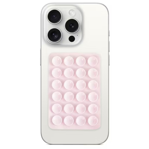 Lemontti Suport Silicon cu ventuze pentru telefon Roz [2]