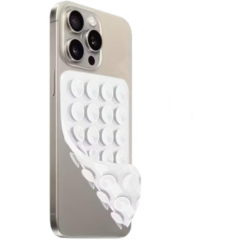Suporturi telefoane si tablete - Lemontti Suport Silicon Duo cu ventuze pentru telefon Alb