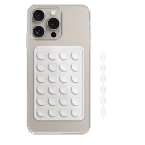 Lemontti Suport Silicon Duo cu ventuze pentru telefon Alb [2]