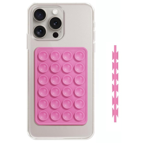 Lemontti Suport Silicon Duo cu ventuze pentru telefon Fuchsia [4]