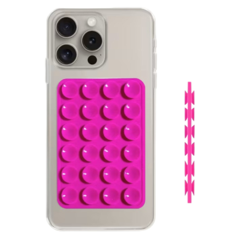 Lemontti Suport Silicon Duo cu ventuze pentru telefon Magenta [1]