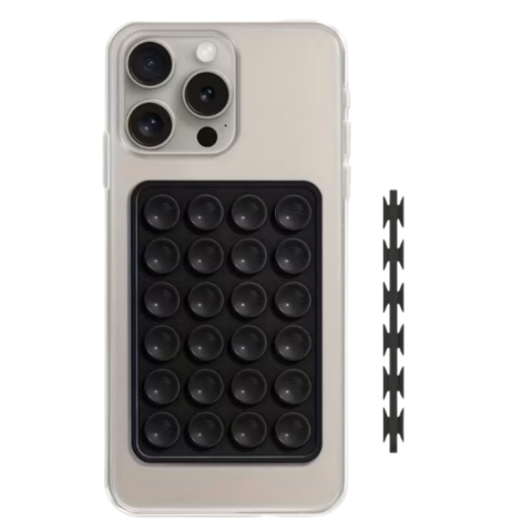Lemontti Suport Silicon Duo cu ventuze pentru telefon Negru [3]