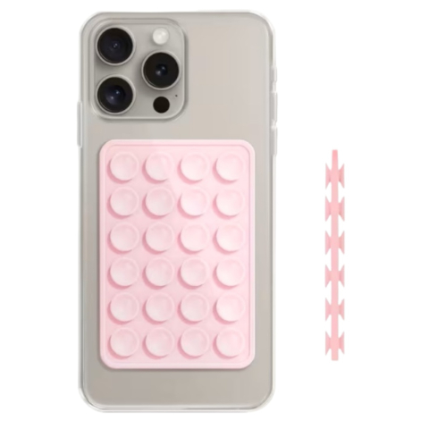 Lemontti Suport Silicon Duo cu ventuze pentru telefon Roz [1]