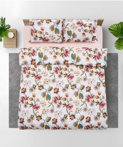 Lenjerie dubla 100% bumbac,4 piese, aziz [2]