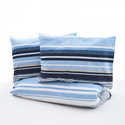 Lenjerie dubla,100% bumbac,4 piese, azul [4]