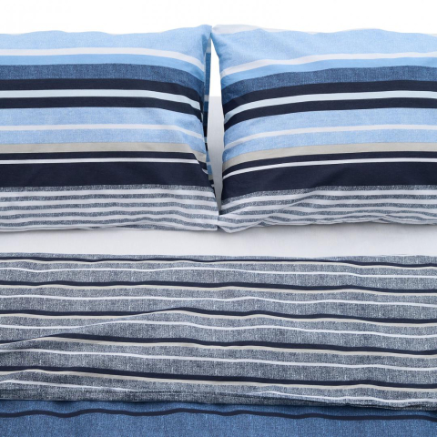 Lenjerie dubla,100% bumbac,4 piese, azul [1]