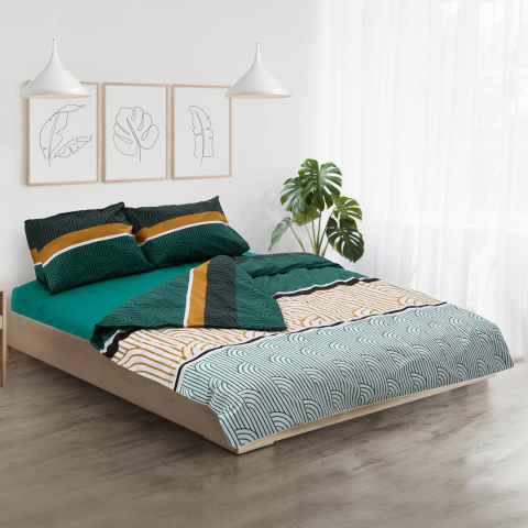 Lenjerie dubla 100% bumbac,4 piese, deco [2]