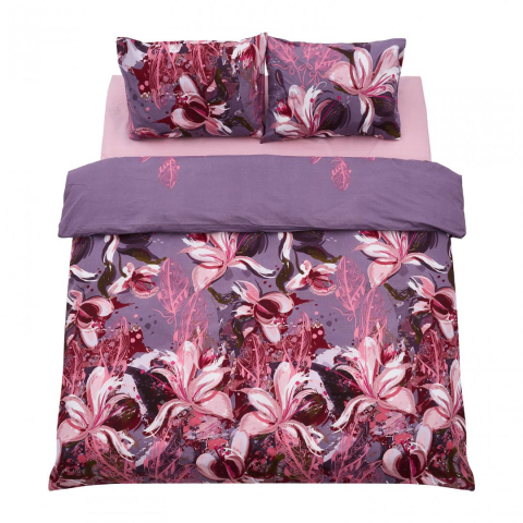 Lenjerii de pat - Lenjerie kingsize bumbac,132 tc,magnolia