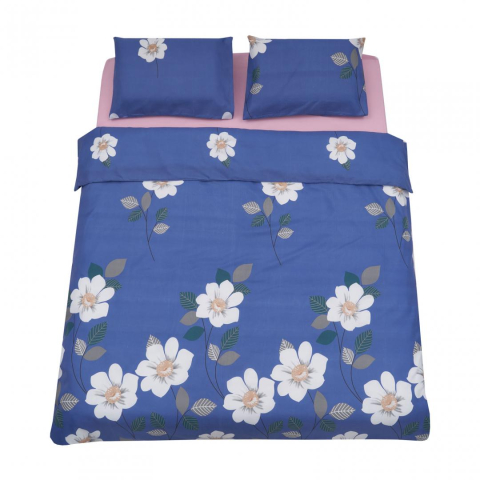 Lenjerie vanora de pat king size microfibra blue daisy [4]