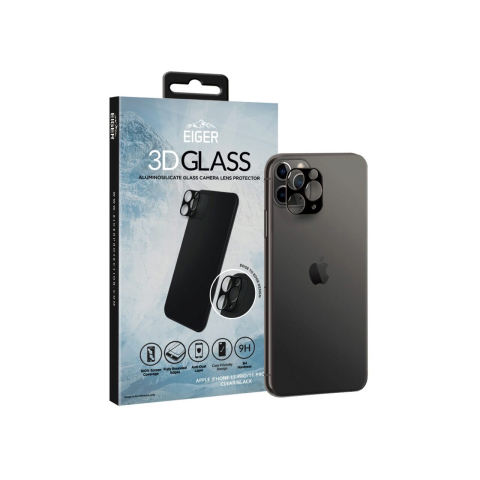 Lentile Camera iPhone 11 Pro / Pro Max Eiger 3D Glass Clear Black [2]