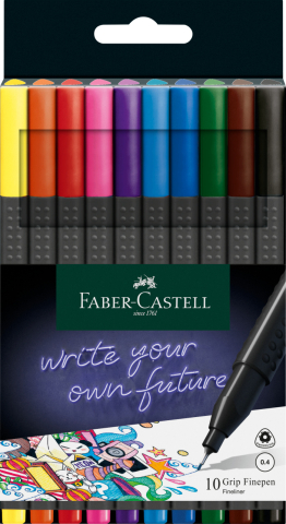 Rechizite Școlare - Liner 0.4mm set 10 grip faber-castell