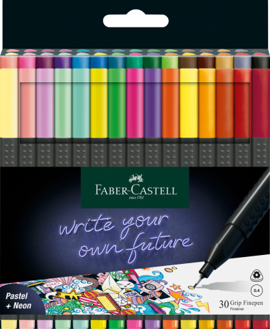 Rechizite Școlare - Liner 0.4mm set 30 grip faber-castell