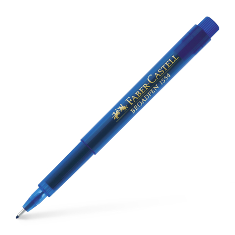 Rechizite Școlare - Liner 0.8mm albastru broadpen 1554 faber-castell