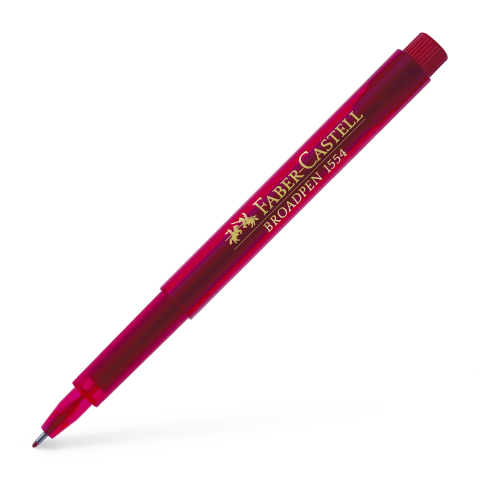 Rechizite Școlare - Liner 0.8mm rosu broadpen 1554 faber-castell