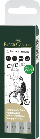 Rechizite Școlare - Liner eco pigment set 4 buc faber-castell