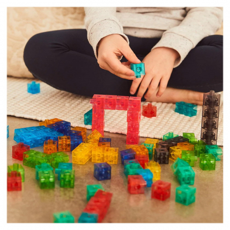 Linking Cubes, 100 cuburi translucide interconectabile, 3-10 ani [1]