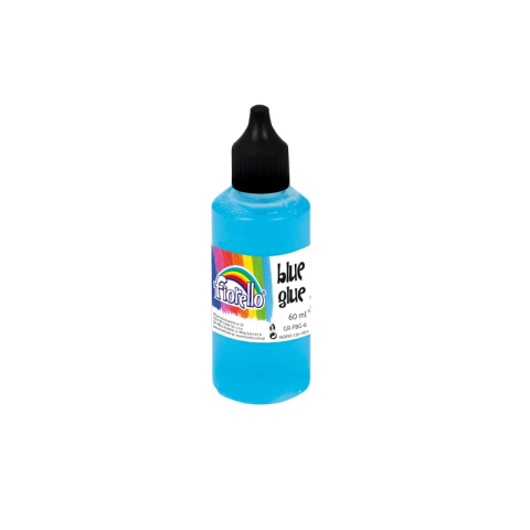 Lipici scolar, Stick, Solid si Lichid - Lipici lichid Fiorello, 60ml, hartie si carton, lavabil, albastru-transparent dupa uscare, 130-1833