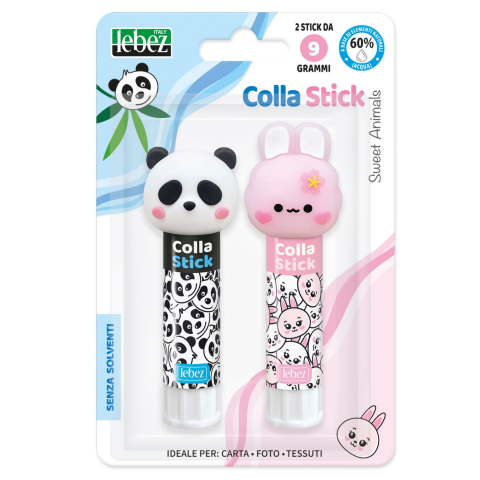 Lipici scolar, Stick, Solid si Lichid - Lipici solid 9 g Sweet Animals, set 2 buc (2 buc/blister) varsta 3 ani+,6 ani+,8 ani+