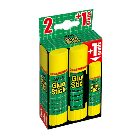 Lipici scolar, Stick, Solid si Lichid - Lipici solid Amos, 22g, fara solvent, set 2 buc + 1x 8g gratis, GSWB822B3 / 130-1811